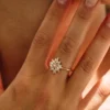Ballerina baguette diamond cluster ring with structured sparkle