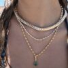925 Sterling Silver Bar Bezel Diamond Necklace - Image 2