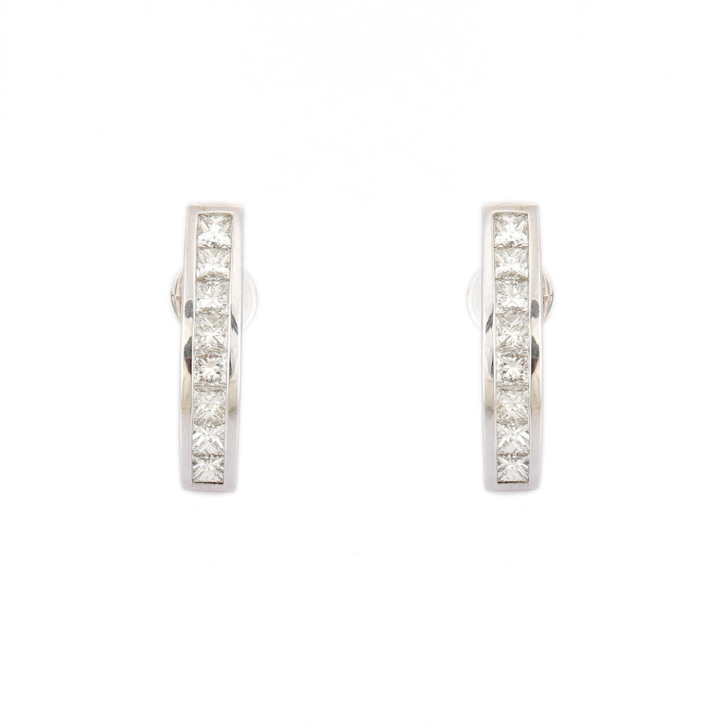 925 Sterling Silver Bar Diamond Studs