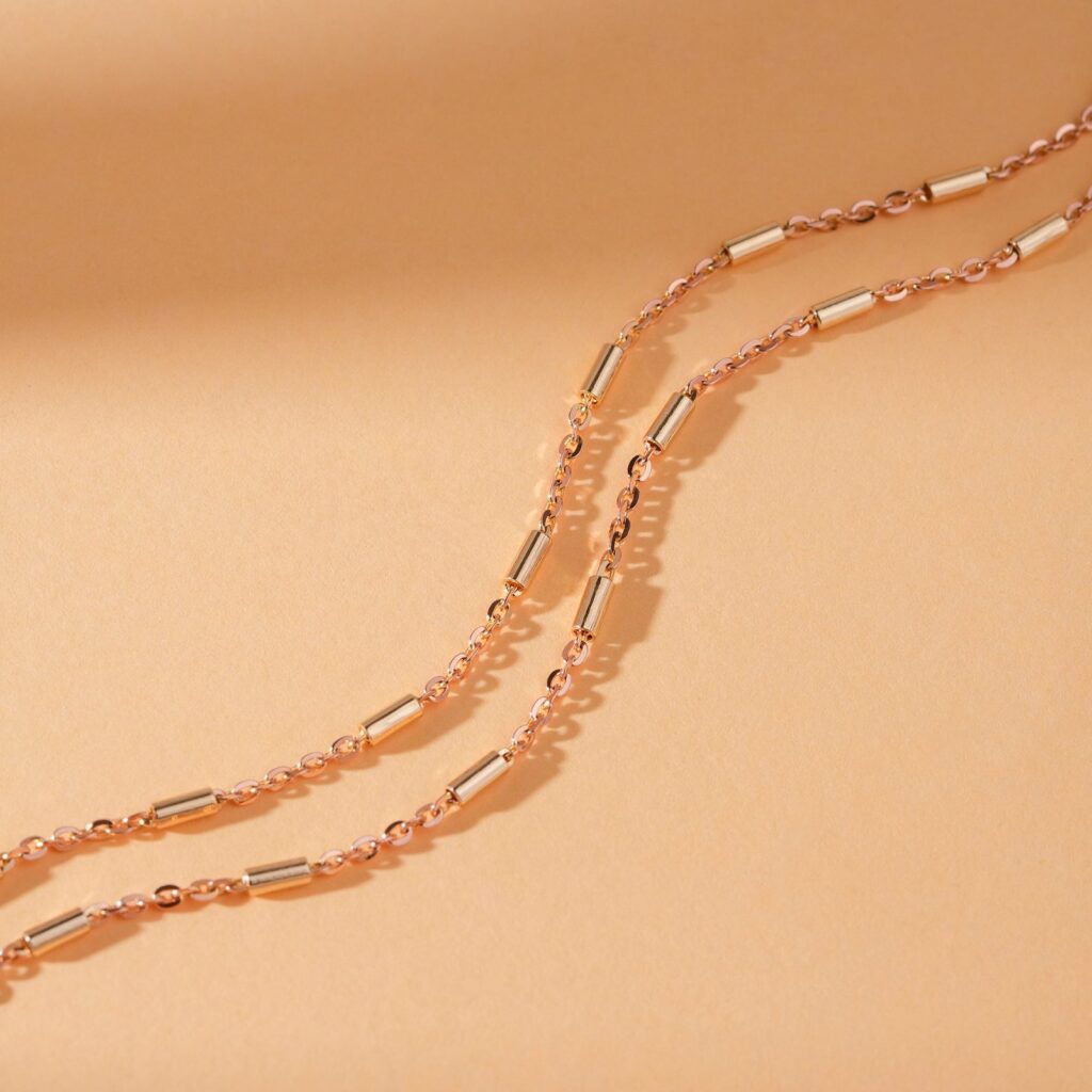 925 Sterling Silver Bar Station Necklace