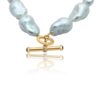 925 Sterling Silver Baroque Pearl Toggle Clasp Necklace - Image 3