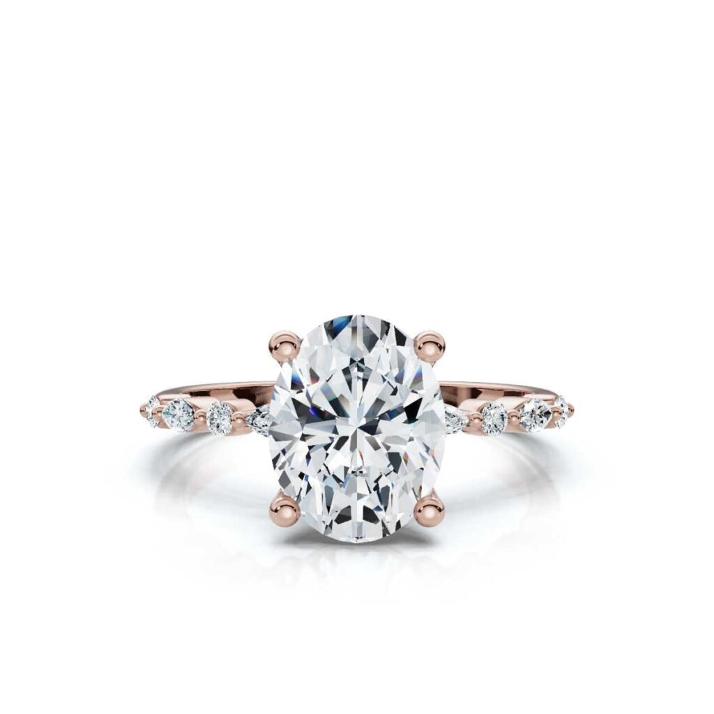 925 Sterling Silver Basket Setting Diamond Engagement Ring