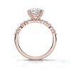 Gold-plated sterling silver ring with round and marquise side stones