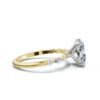 Oval engagement ring with polished sterling silver and side stones