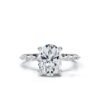 Sterling silver engagement ring with elegant oval centre stone