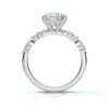 Diamond engagement ring in sterling silver with comfort fit band