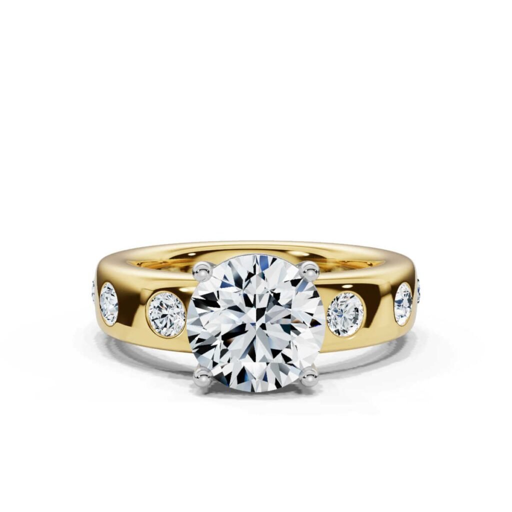 925 Sterling Silver Bazel Set Diamond Engagement Ring