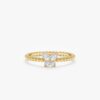 925 Sterling Silver Beaded Diamond Butterfly Ring