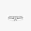 925 Sterling Silver Beaded Diamond Butterfly Ring - Image 2