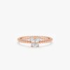 925 Sterling Silver Beaded Diamond Butterfly Ring - Image 4