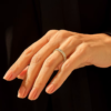 Sterling silver wedding band with beaded infinity-inspired detailing
