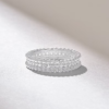 Elegant stacking ring with beaded design and subtle CZ shimmer