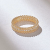 Sterling silver ring with classic beaded finish and refined shape