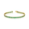 925 Sterling Silver Beveled Emerald Cut Emerald Bracelet