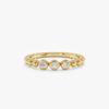 925 Sterling Silver Bezel Diamond Beaded Ring