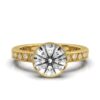 925 Sterling Silver engagement ring with bezel-set centre stone