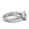 Bezel-set CZ diamond ring with 0.2ct side stones