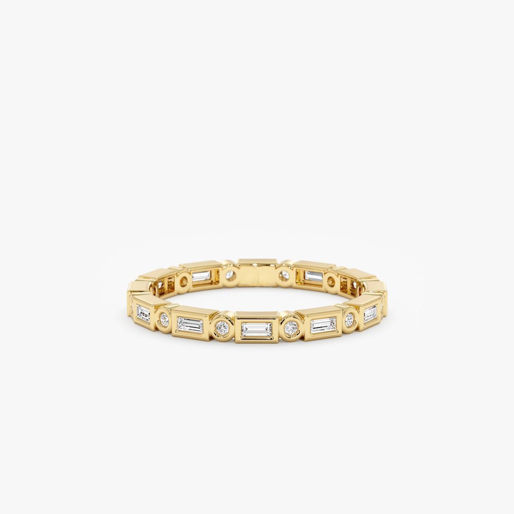 925 Sterling Silver Bezel Diamond Eternity Ring