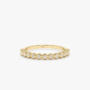 925 Sterling Silver Bezel Diamond Half Eternity Ring