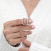 925 Sterling Silver Bezel Diamond Half Eternity Ring - Image 3