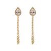 925 Sterling Silver Bezel Diamond Pear Chain Loop Earring