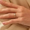 Gold-plated sterling silver pinky ring with polished finish