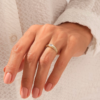 925 Sterling Silver Bezel Diamond Ring with oval solitaire design