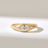 Silver ring featuring a bezel-set Premium CZ Diamond