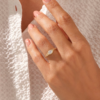Gold-plated sterling silver ring with a minimalist solitaire style
