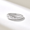 Bezel diamond wedding ring with a bold domed profile