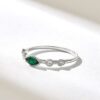 925 Sterling Silver Bezel Green Gemstone Ring - Image 6