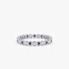 925 Sterling Silver Bezel Sapphire and Diamond Eternity Band - Image 2