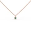 925 Sterling Silver necklace with bezel-set emerald pendant