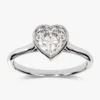 925 Sterling Silver Bezel Set Heart Solitaire Diamond Engagement Ring - Image 5