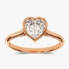 925 Sterling Silver Bezel Set Heart Solitaire Diamond Engagement Ring - Image 7