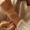 925 Sterling Silver Bezel Setting Diamond Tennis Bracelet - Image 4