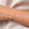 925 Sterling Silver Bezel Setting Diamond Tennis Bracelet - Image 9