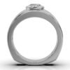 Modern bezel solitaire ring with a comfort-fit band design