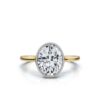 925 Sterling Silver Bezel Solitaire Diamond Engagement Ring