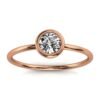 925 Sterling Silver Bezel Solitaire Diamond Ring - Image 8