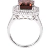 925 Sterling Silver Bi-Color Tourmaline and Diamond Cluster Ring - Image 4