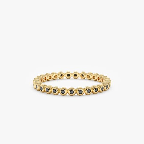925 Sterling Silver Black Diamond Eternity Ring