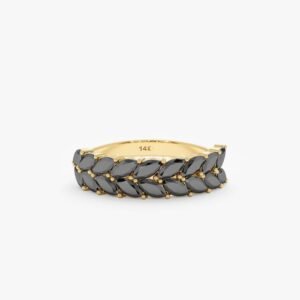 925 Sterling Silver Black Diamond Half Eternity Ring