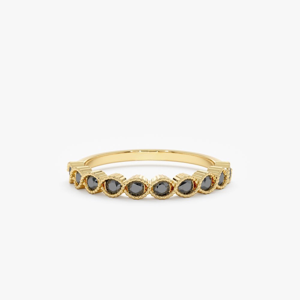 925 Sterling Silver Black Diamond Half Eternity Ring