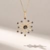 Sterling silver necklace with pavé-set black diamond CZ stones
