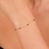 925 Sterling Silver Black Diamond Station Bracelet - Image 3