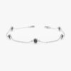 925 Sterling Silver Black Diamond Station Bracelet - Image 2