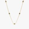 925 Sterling Silver Black Diamond Station Necklace