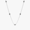 925 Sterling Silver Black Diamond Station Necklace - Image 2