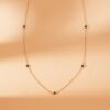 925 Sterling Silver Black Diamond Station Necklace - Image 5